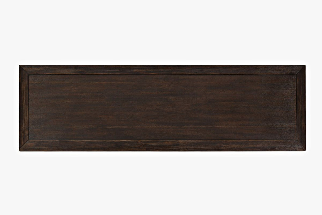 Jofran Gramercy Mid-Century Modern Chevron Three Door 60" Accent Cabinet in Dark Chevron Brown - Holmwood's Furniture & Design Center (Somersworth, NH)