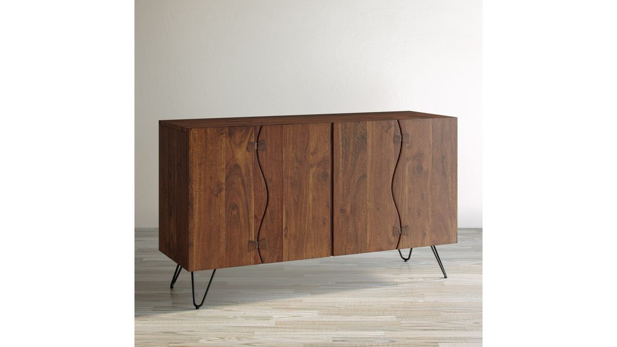 Jofran Nature's Edge Sideboard with 4 Live Edge Doors in Light Chestnut - Holmwood's Furniture & Design Center (Somersworth, NH)
