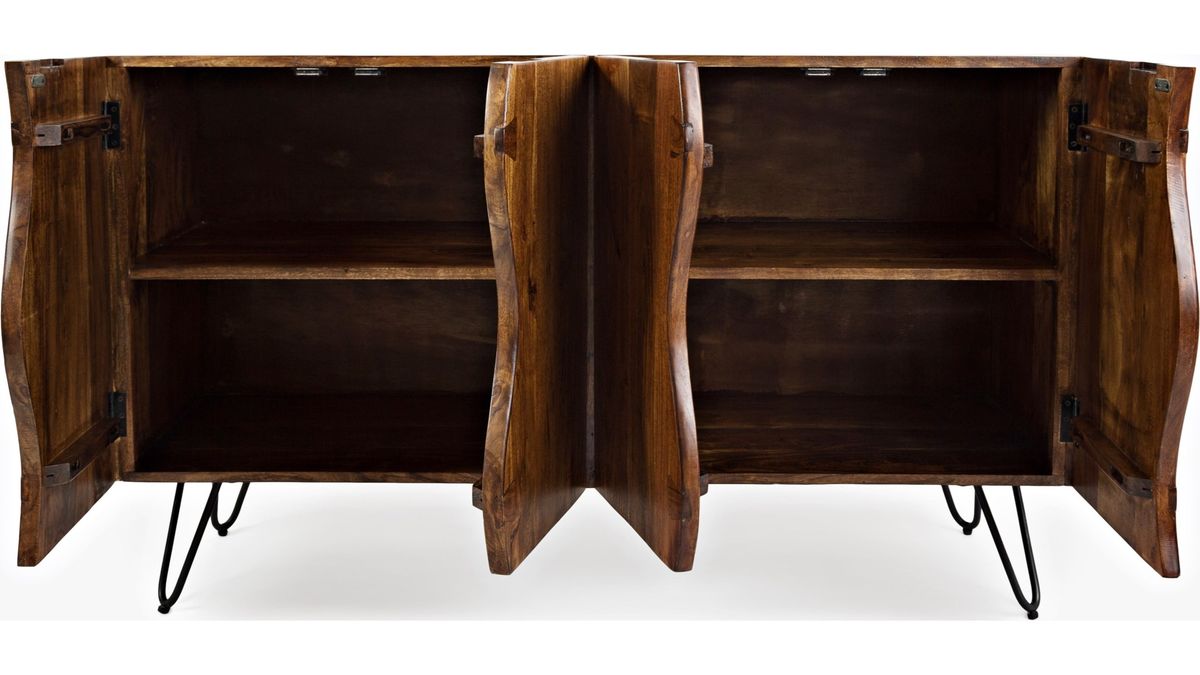 Jofran Nature's Edge Sideboard with 4 Live Edge Doors in Light Chestnut - Holmwood's Furniture & Design Center (Somersworth, NH)