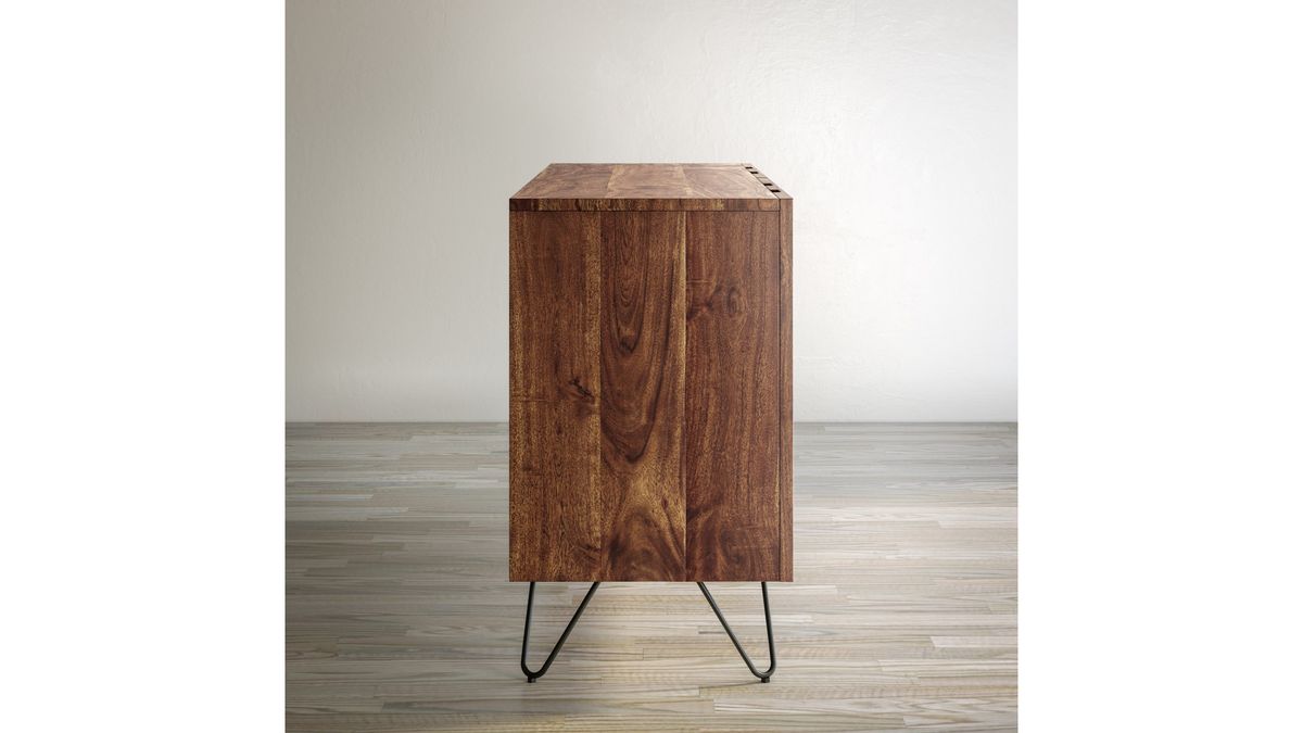 Jofran Nature's Edge Sideboard with 4 Live Edge Doors in Light Chestnut - Holmwood's Furniture & Design Center (Somersworth, NH)