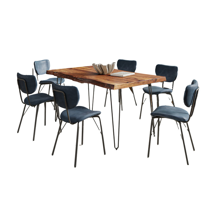 Natures Edge 60 Inch Seven Piece Upholstered Dining Set