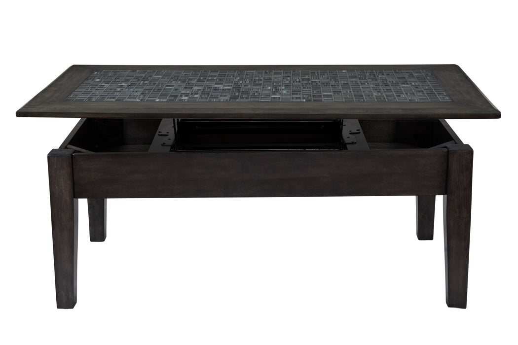 Grey Mosaic Lift Top Coffee Table