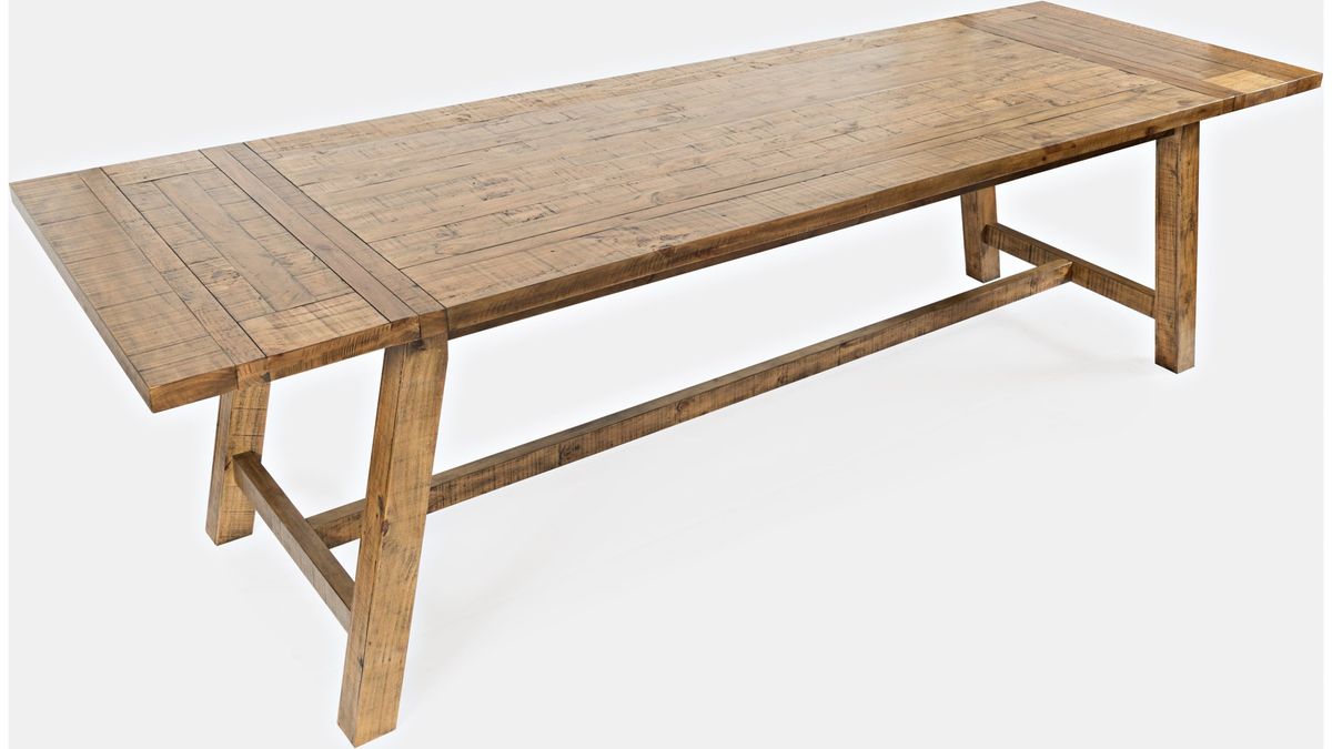Jofran Telluride Counter Height Trestle Table in Natural - Holmwood's Furniture & Design Center (Somersworth, NH)
