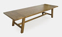 Jofran Telluride Rustic Distressed Pine 127" Trestle Dining Table with Two Extension Leaves in Gold - Holmwood's Furniture & Design Center (Somersworth, NH)