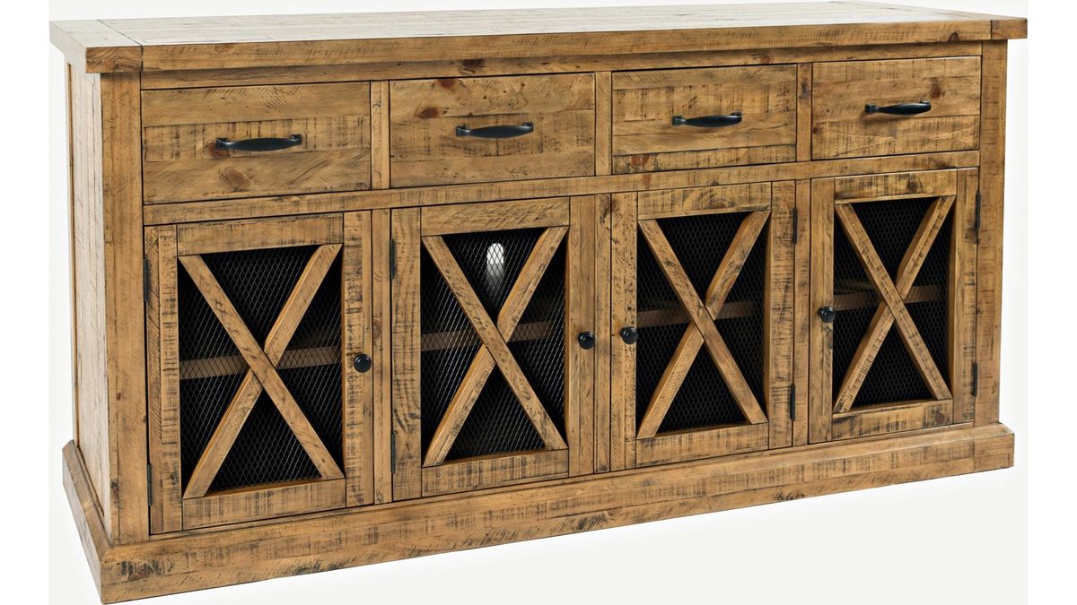Jofran Telluride 4 Drawer Sideboard in Natural - Holmwood's Furniture & Design Center (Somersworth, NH)