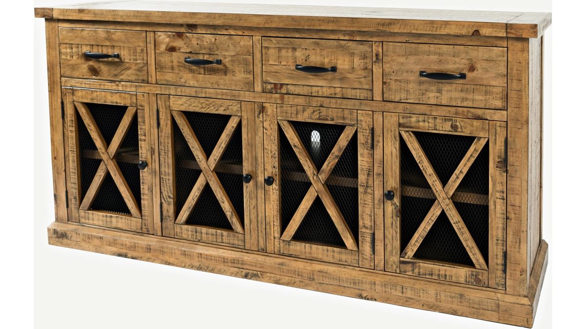 Jofran Telluride 4 Drawer Sideboard in Natural - Holmwood's Furniture & Design Center (Somersworth, NH)