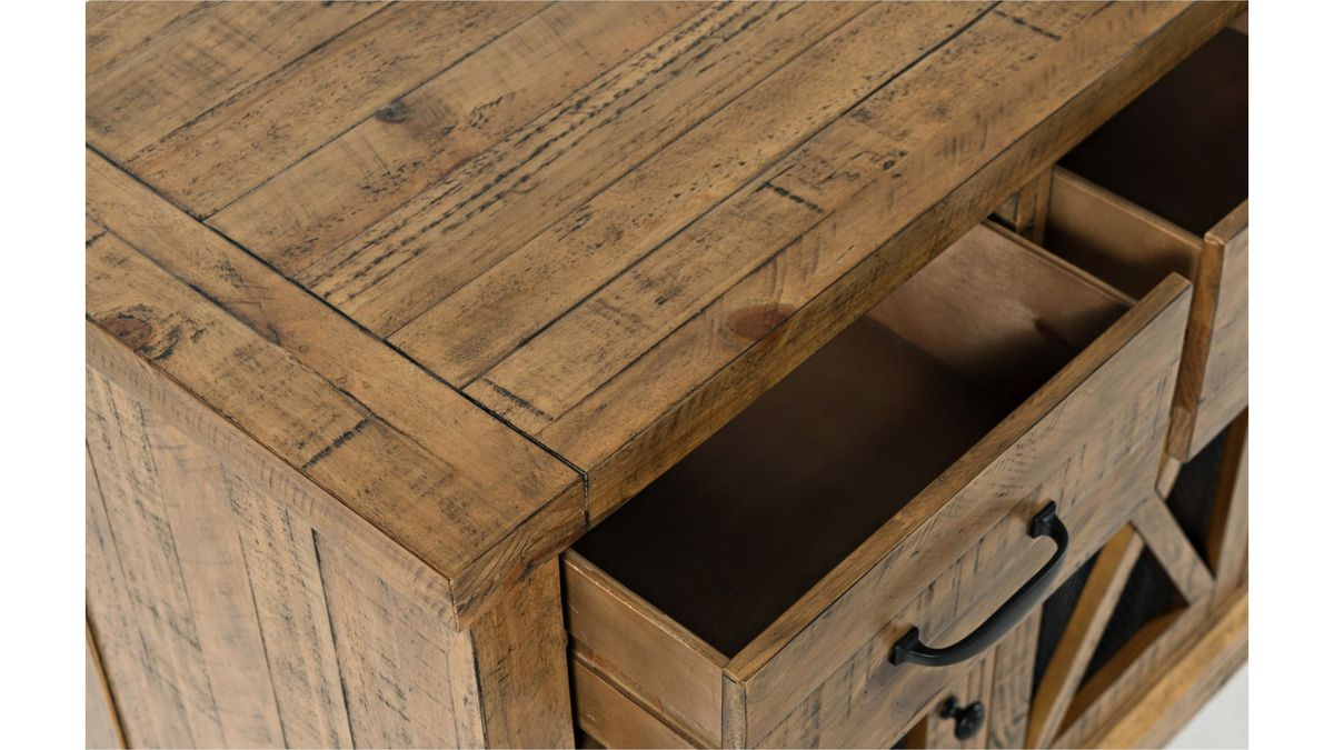 Jofran Telluride 4 Drawer Sideboard in Natural - Holmwood's Furniture & Design Center (Somersworth, NH)