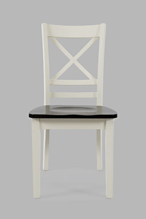 Jofran Asbury Park Solid Acacia Farmhouse X-Back Chair (Set of 2) in White image