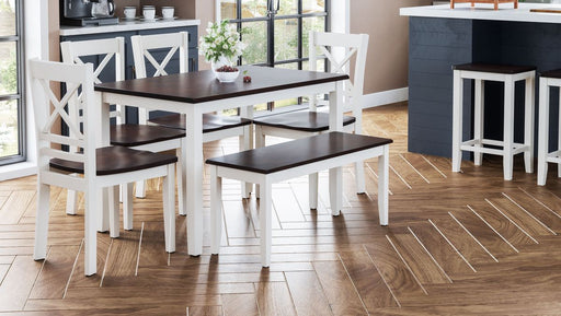 Jofran Asbury Park Solid Acacia Farmhouse X-Back Chair (Set of 2) in White - Holmwood's Furniture & Design Center (Somersworth, NH)