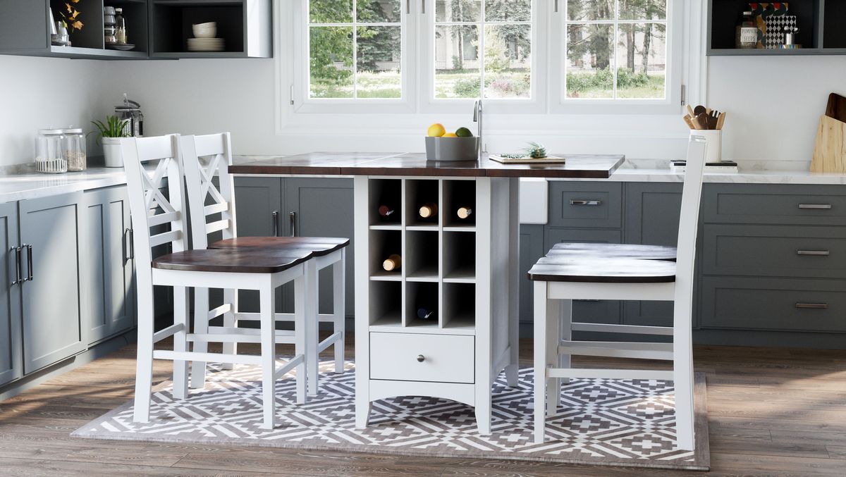 Jofran Asbury Park Solid Acacia Farmhouse X Back Stool (Set of 2) in White - Holmwood's Furniture & Design Center (Somersworth, NH)