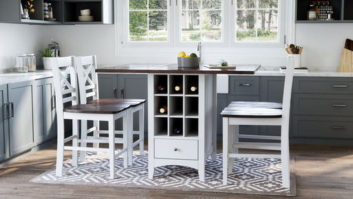 Jofran Asbury Park Solid Acacia Farmhouse X Back Stool (Set of 2) in White - Holmwood's Furniture & Design Center (Somersworth, NH)