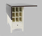 Jofran Asbury Park Solid Acacia Farmhouse Storage Counter Drop Leaf Dining Table with Storage and Wine Rack in White - Holmwood's Furniture & Design Center (Somersworth, NH)