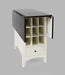 Jofran Asbury Park Solid Acacia Farmhouse Storage Counter Drop Leaf Dining Table with Storage and Wine Rack in White - Holmwood's Furniture & Design Center (Somersworth, NH)