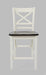 Jofran Asbury Park Solid Acacia Farmhouse 4-Pack Counter Height Dining Set - Table with 2 Stools and Bench in White - Holmwood's Furniture & Design Center (Somersworth, NH)