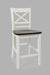 Jofran Asbury Park Solid Acacia Farmhouse X Back Stool (Set of 2) in White - Holmwood's Furniture & Design Center (Somersworth, NH)