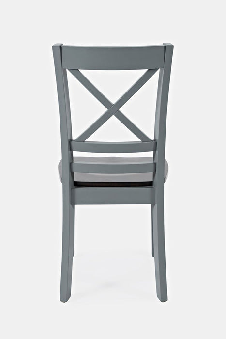 Jofran Asbury Park Solid Acacia Farmhouse X-Back Chair (Set of 2) in Grey - Holmwood's Furniture & Design Center (Somersworth, NH)