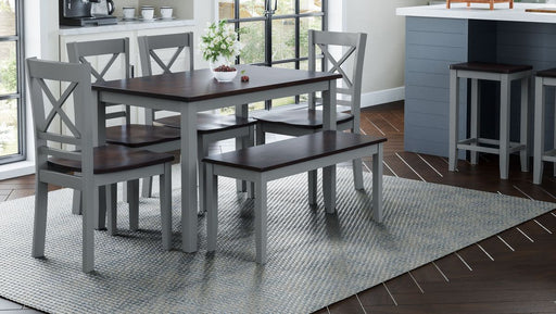 Jofran Asbury Park Solid Acacia Farmhouse X-Back Chair (Set of 2) in Grey - Holmwood's Furniture & Design Center (Somersworth, NH)