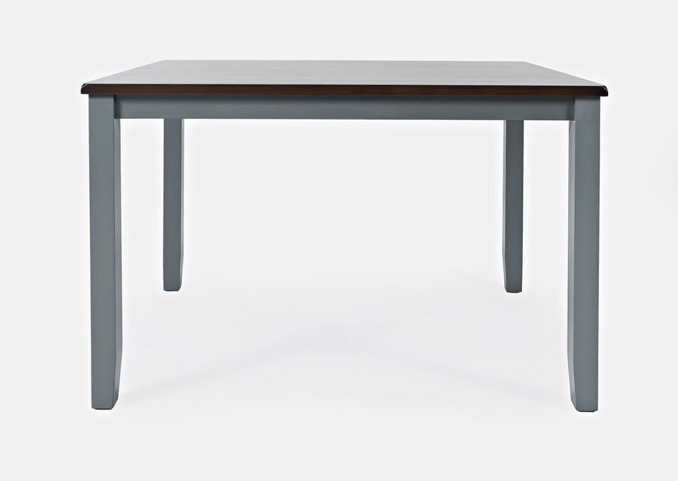 Jofran Asbury Park Solid Acacia Farmhouse 4-Pack Dining Set - Table with 2 Chairs and Bench in Grey - Holmwood's Furniture & Design Center (Somersworth, NH)