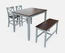 Jofran Asbury Park Solid Acacia Farmhouse 4-Pack Counter Height Dining Set - Table with 2 Stools and Bench in Grey - Holmwood's Furniture & Design Center (Somersworth, NH)