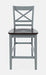 Jofran Asbury Park Solid Acacia Farmhouse X Back Stool (Set of 2) in Grey image