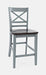 Jofran Asbury Park Solid Acacia Farmhouse X Back Stool (Set of 2) in Grey - Holmwood's Furniture & Design Center (Somersworth, NH)
