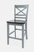 Jofran Asbury Park Solid Acacia Farmhouse X Back Stool (Set of 2) in Grey - Holmwood's Furniture & Design Center (Somersworth, NH)