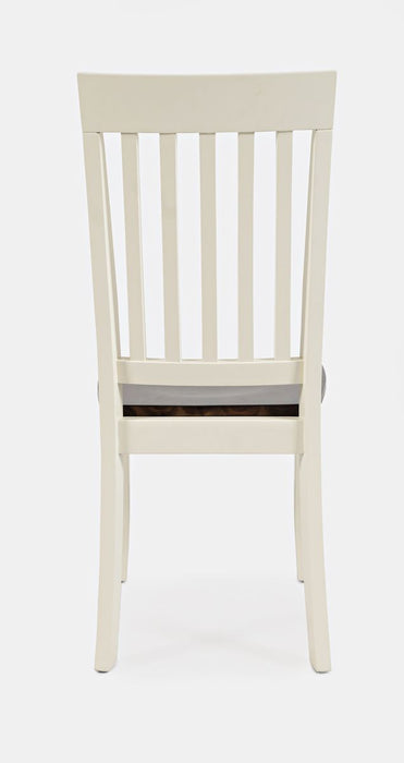 Jofran Decatur Lane Farmhouse Acacia Dining Chair (Set of 2) in White - Holmwood's Furniture & Design Center (Somersworth, NH)