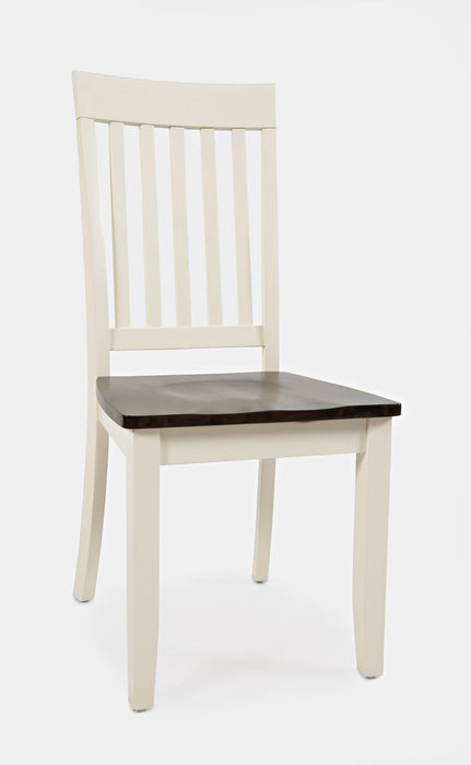 Jofran Decatur Lane Farmhouse 4 Piece Acacia Dining Set in White - Holmwood's Furniture & Design Center (Somersworth, NH)