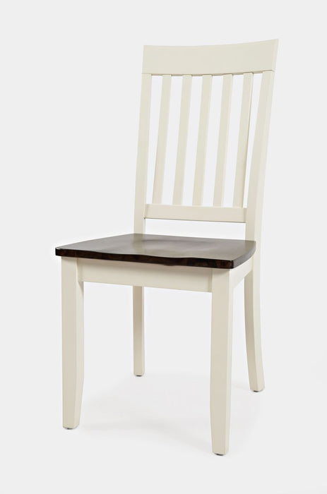 Jofran Decatur Lane Farmhouse Acacia Dining Chair (Set of 2) in White - Holmwood's Furniture & Design Center (Somersworth, NH)
