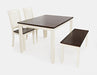 Jofran Decatur Lane Farmhouse 4 Piece Acacia Dining Set in White - Holmwood's Furniture & Design Center (Somersworth, NH)