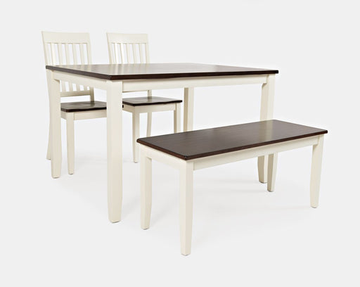 Jofran Decatur Lane Farmhouse 4 Piece Acacia Dining Set in White image