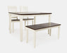 Jofran Decatur Lane Farmhouse 4 Piece Acacia Dining Set in White image