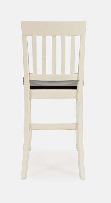 Jofran Decatur Lane Farmhouse Acacia Counter Stool (Set of 2) in White - Holmwood's Furniture & Design Center (Somersworth, NH)