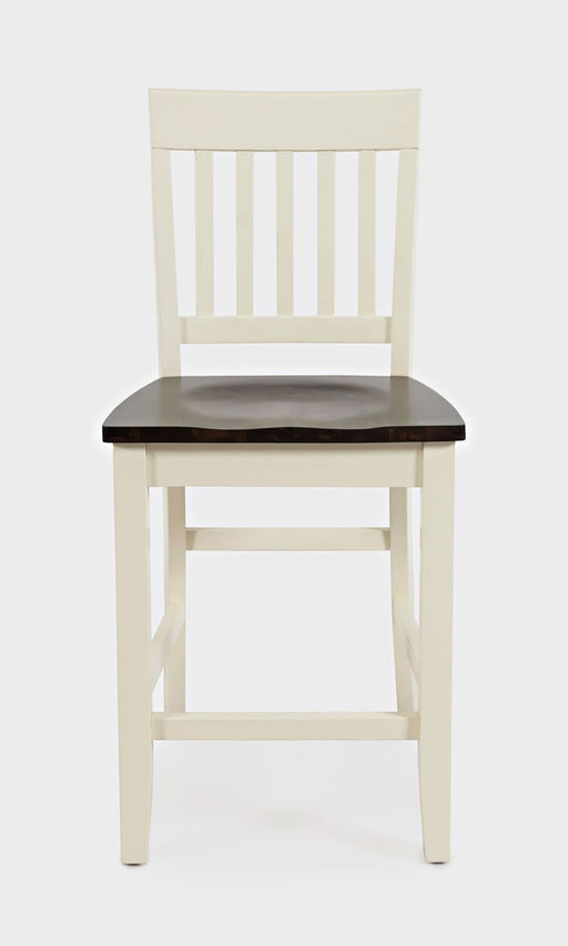 Jofran Decatur Lane Farmhouse Acacia Counter Stool (Set of 2) in White image