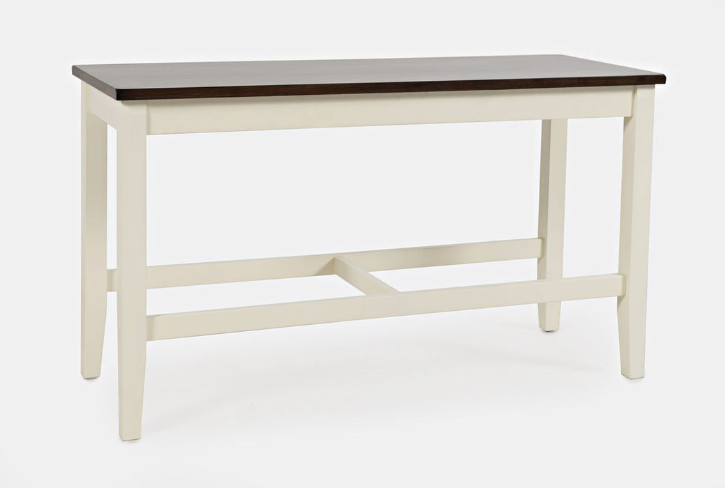 Jofran Decatur Lane Farmhouse 4 Piece Acacia Counter Height Set in White - Holmwood's Furniture & Design Center (Somersworth, NH)