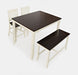Jofran Decatur Lane Farmhouse 4 Piece Acacia Counter Height Set in White image