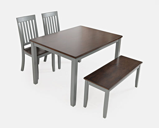 Jofran Decatur Lane Farmhouse 4 Piece Acacia Dining Set in Grey image