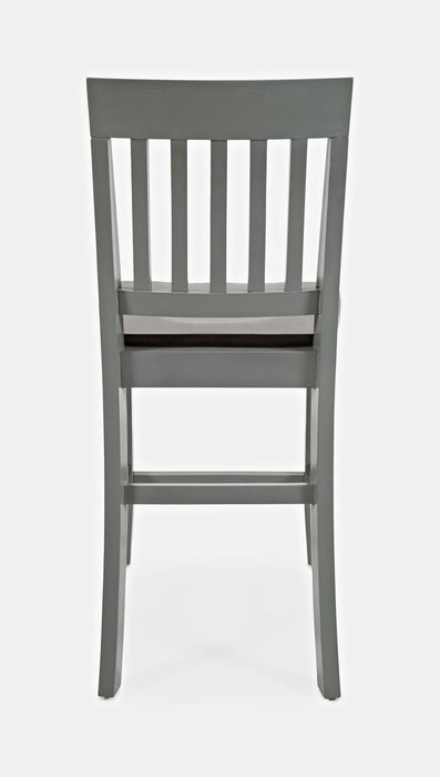 Jofran Decatur Lane Farmhouse Acacia Counter Stool (Set of 2) in Grey - Holmwood's Furniture & Design Center (Somersworth, NH)