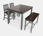 Jofran Decatur Lane Farmhouse 4 Piece Acacia Counter Height Set in Grey image