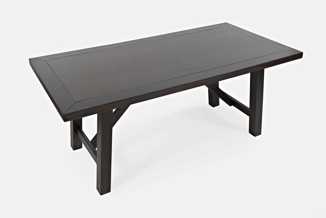 Jofran American Rustics 72" Distressed Acacia Trestle Dining Table in Rustic Brown - Holmwood's Furniture & Design Center (Somersworth, NH)