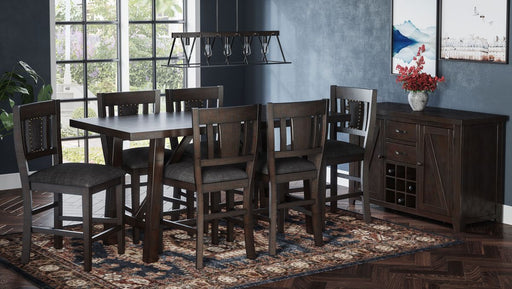 Jofran American Rustics Upholstered Slatback Stool (Set of 2) in Rustic Brown - Holmwood's Furniture & Design Center (Somersworth, NH)