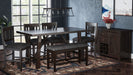 Jofran American Rustics 72" Counter Height Distressed Acacia Trestle Dining Table in Rustic Brown - Holmwood's Furniture & Design Center (Somersworth, NH)