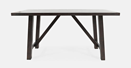 Jofran American Rustics 72" Counter Height Distressed Acacia Trestle Dining Table in Rustic Brown image