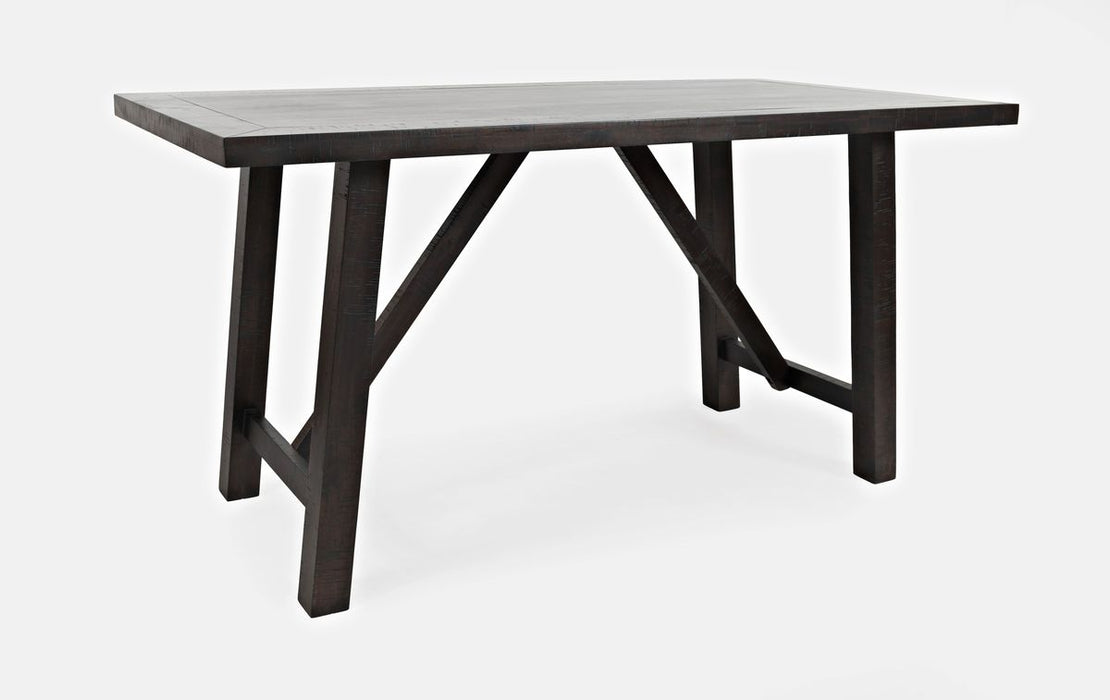 Jofran American Rustics 72" Counter Height Distressed Acacia Trestle Dining Table in Rustic Brown - Holmwood's Furniture & Design Center (Somersworth, NH)