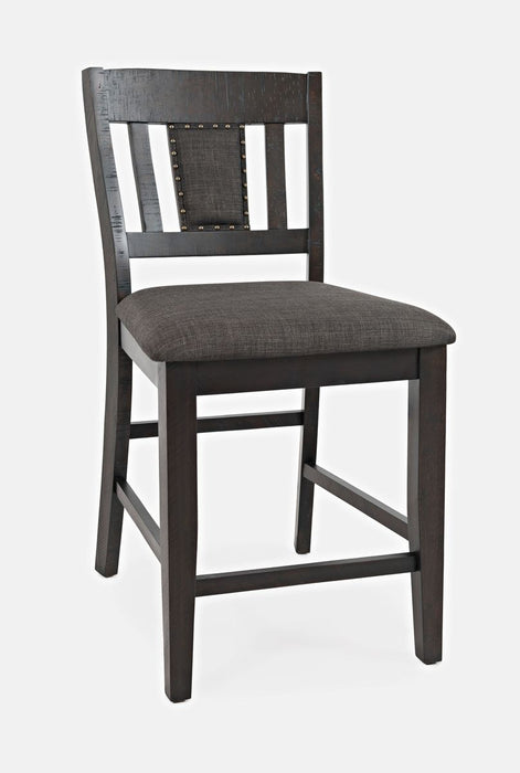 Jofran American Rustics Upholstered Slatback Stool (Set of 2) in Rustic Brown - Holmwood's Furniture & Design Center (Somersworth, NH)