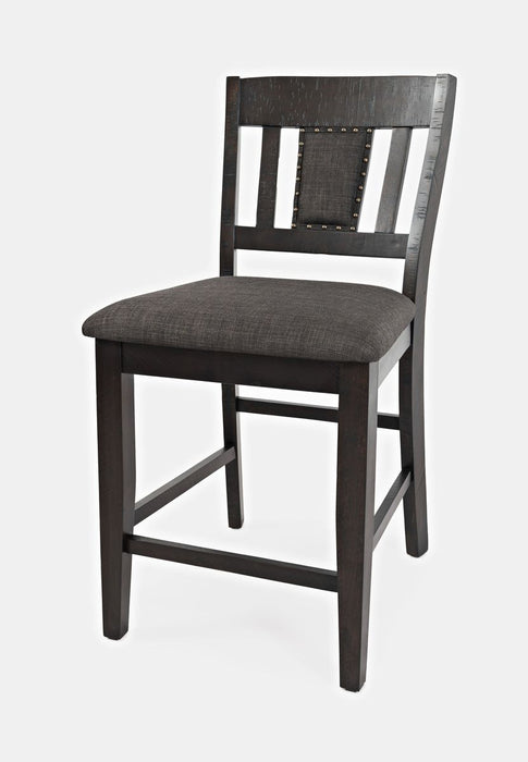 Jofran American Rustics Upholstered Slatback Stool (Set of 2) in Rustic Brown - Holmwood's Furniture & Design Center (Somersworth, NH)