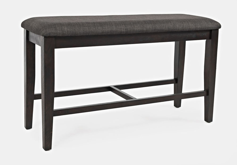 Jofran American Rustics Upholstered 42" Counter Bench in Rustic Brown - Holmwood's Furniture & Design Center (Somersworth, NH)