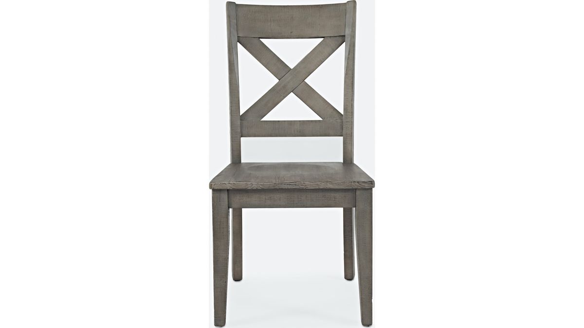 Jofran Outer Banks X-Back Chair in Gray (Set of 2) - Holmwood's Furniture & Design Center (Somersworth, NH)