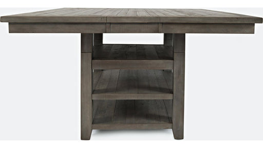 Jofran Outer Banks Hi/Low Square Storage Dining Table in Gray - Holmwood's Furniture & Design Center (Somersworth, NH)