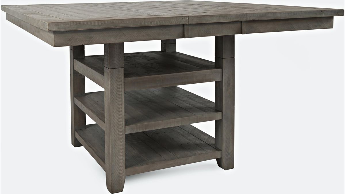 Jofran Outer Banks Hi/Low Square Storage Dining Table in Gray - Holmwood's Furniture & Design Center (Somersworth, NH)